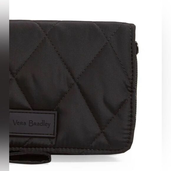 Vera Bradley RFID 3 in 1 Black Ultralight Quilted Water Repellent Crossbody Bag - Picture 9 of 17